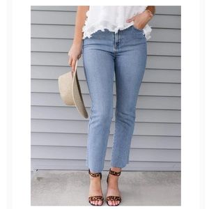 “Just Black” Classic High Rise Straight Jeans